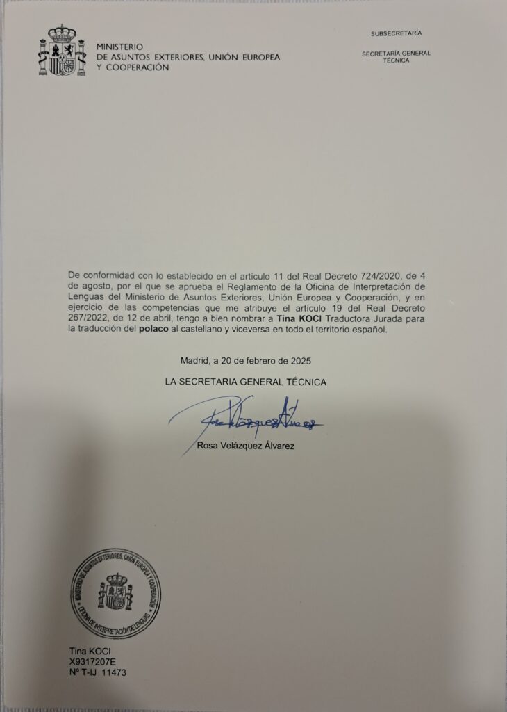 tłumacz przysięgły języka hiszpańskiego